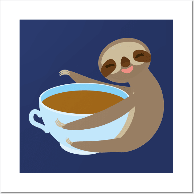 sloth, sloffee, coffee cup Wall Art by EkaterinaP